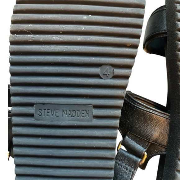 Cute Steve Madden KIDS' MONA BLACK Size 4 - Picture 6 of 7